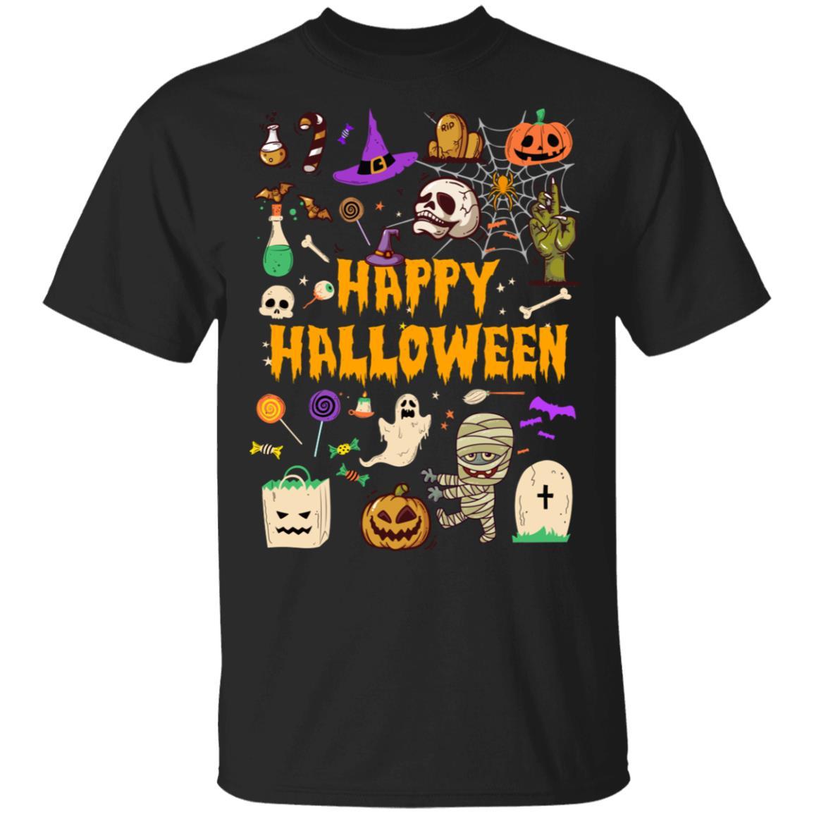 Happy Halloween Scary Retro Gift-T-Shirt & Hoodie-Classic T-Shirt-Black