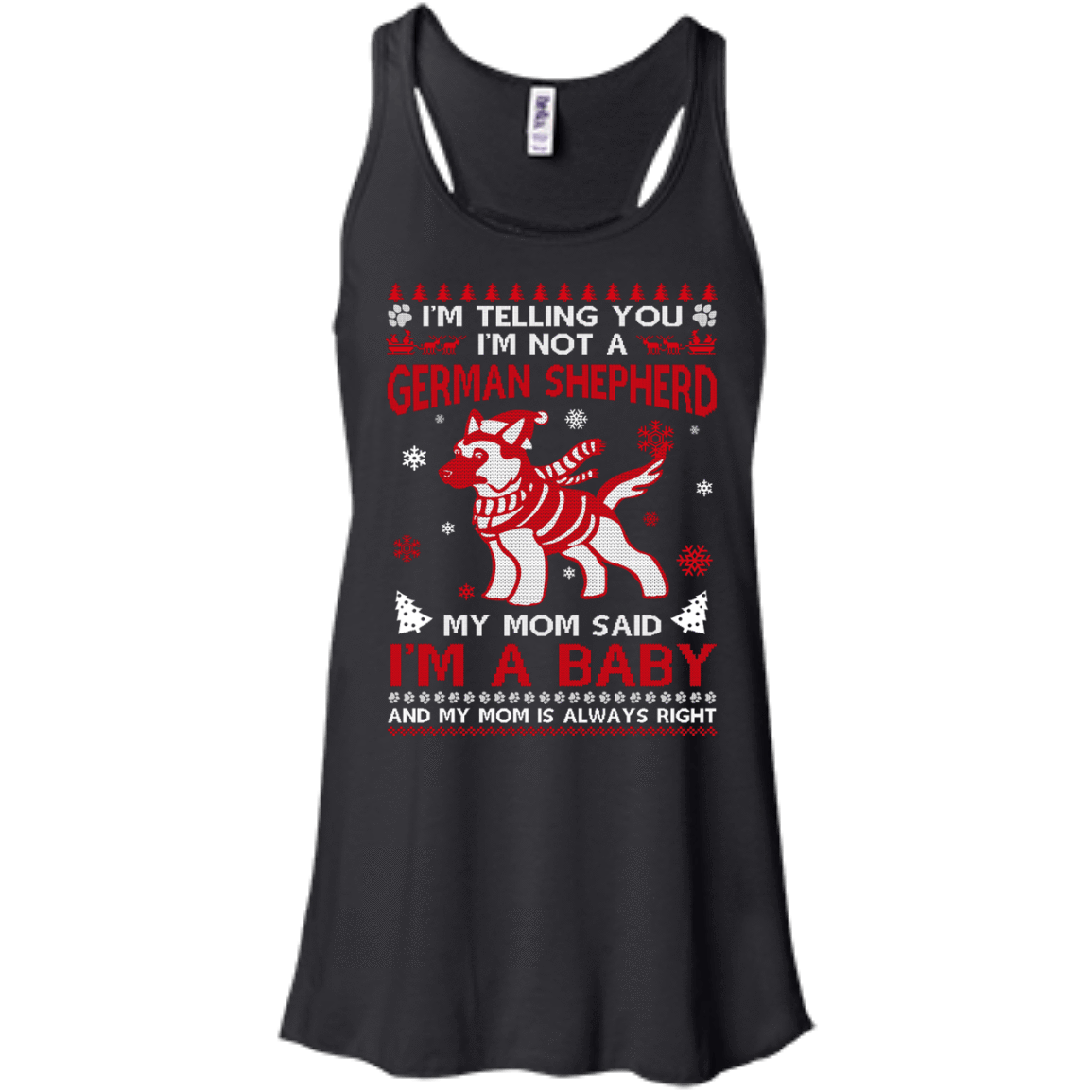 I'm Telling You I'm Not A German Shepherd-T-Shirt & Hoodie-Women's Flowy Racerback Tank-Black
