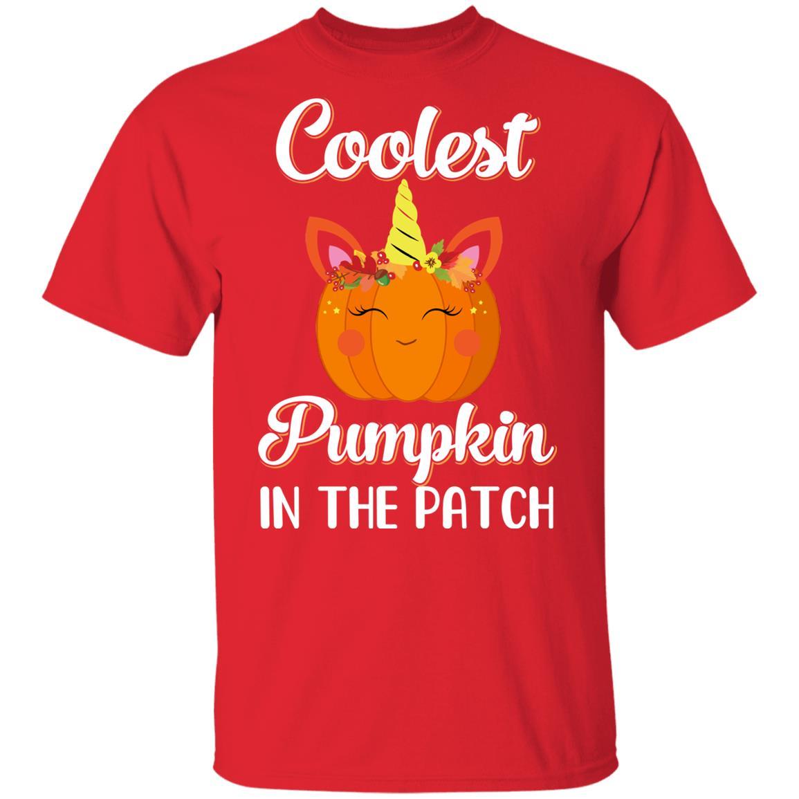 Kids Coolest Pumpkin In The Patch Halloween Costume Boys Youth-Youth Shirt-Youth T-Shirt-Red