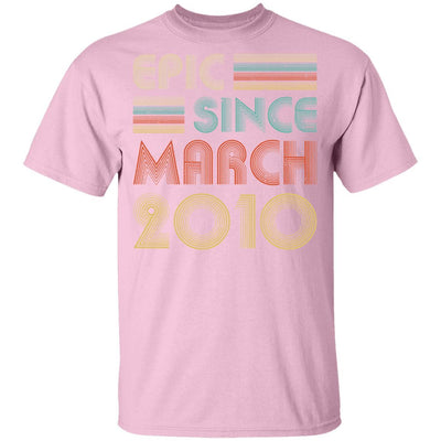 Epic Since March 2010 Vintage 11th Birthday Gifts Youth-Youth Shirt-Youth T-Shirt-Light Pink