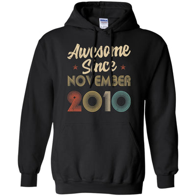 Awesome Since November 2010 Vintage 11th Birthday Gifts-T-Shirt & Hoodie-Pullover Hoodie-Black