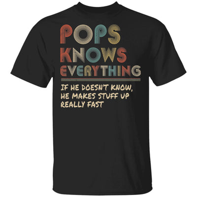 Pops Know Everything Vintage Pops Father's Day Gift-T-Shirt & Hoodie-Classic T-Shirt-Black