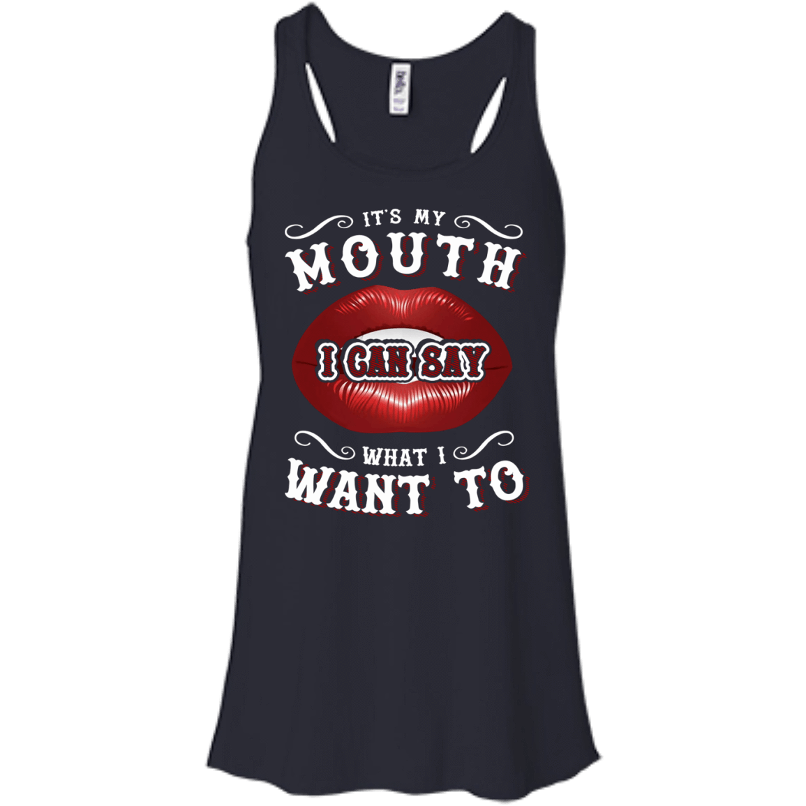 It's My Mouth-T-Shirt & Hoodie-Women's Flowy Racerback Tank-Midnight