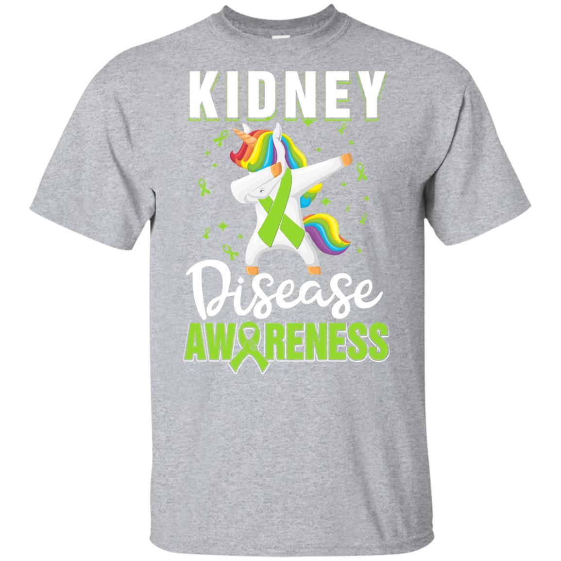 Inspirational Kidney Disease Awareness Unicorn Support Youth-Youth Shirt-Youth T-Shirt-Sport Grey