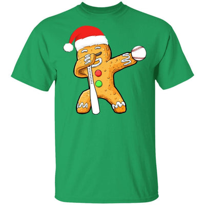 Dabbing Gingerbread Santa Baseball Christmas Pajama Gifts-T-Shirt & Sweatshirt-Classic T-Shirt-Irish Green