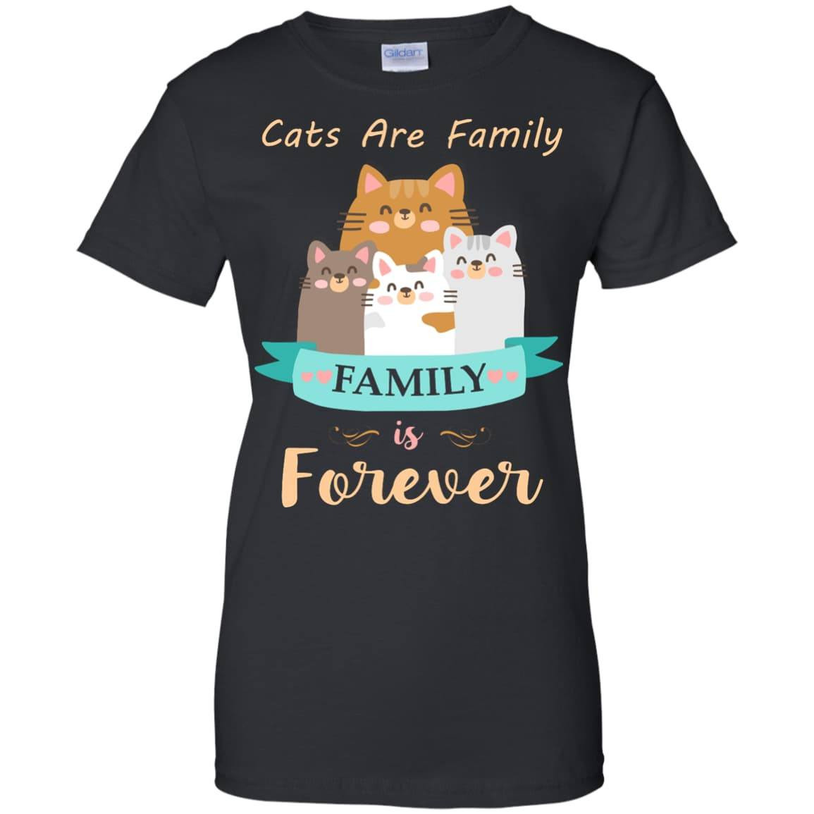 Cats Are Family Family Is Forever-T-Shirt & Hoodie-Women's T-Shirt-Black