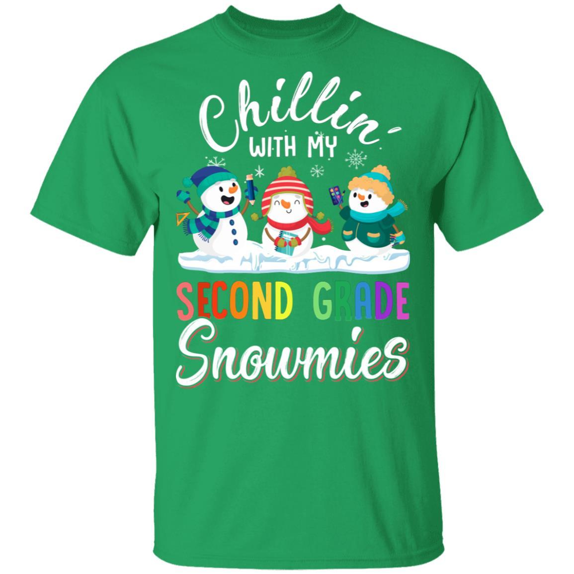 Chillin' With Second Grade Snowmies Christmas Teacher Gifts-T-Shirt & Sweatshirt-Classic T-Shirt-Irish Green