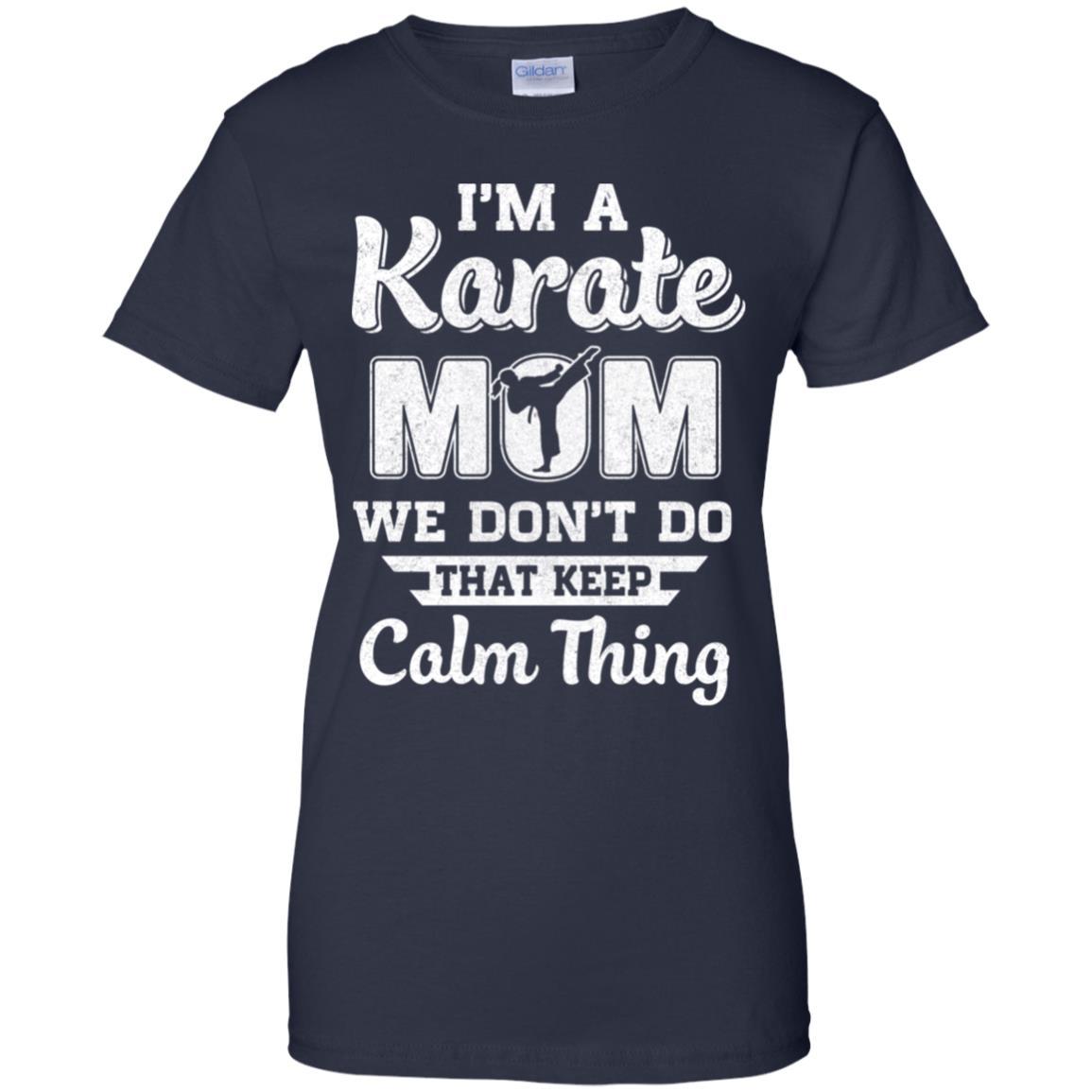 Funny Karate Mom Fighting Kyokushin Gifts-T-Shirt & Hoodie-Women's T-Shirt-Navy