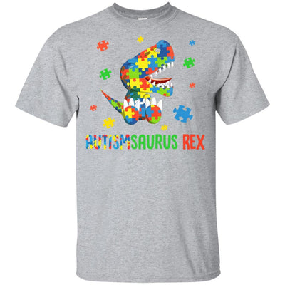 Autismsaurus Rex Autism Dinosaur T-Rex For Kids Youth-Youth Shirt-Youth T-Shirt-Sport Grey