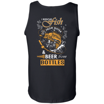 I Rescue Fish From Water Beer From Bottles-T-Shirt & Hoodie-Unisex Tank-Black