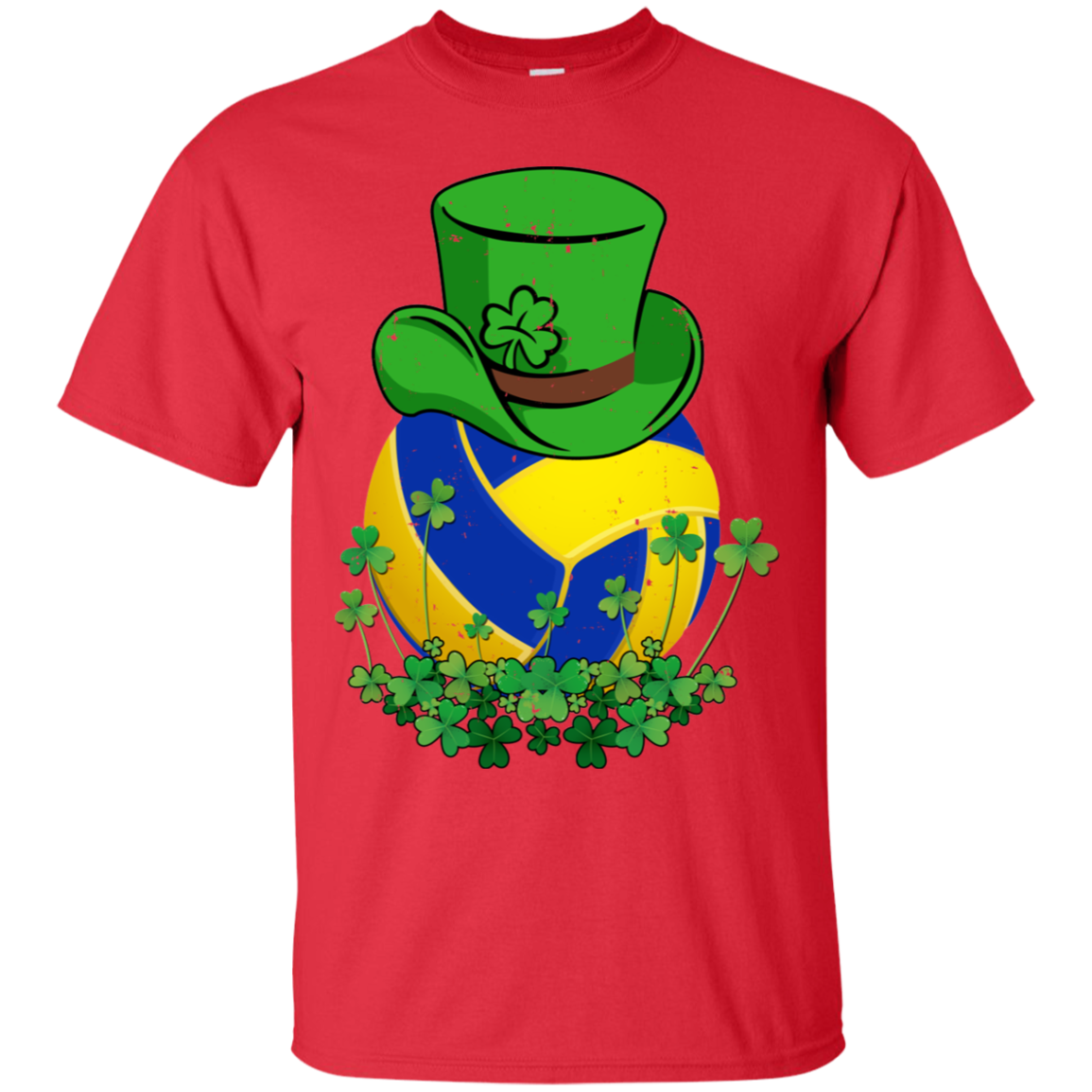 Shamrock Volleyball Leprechaun St Patricks Day-T-Shirt & Hoodie-Classic T-Shirt-Red