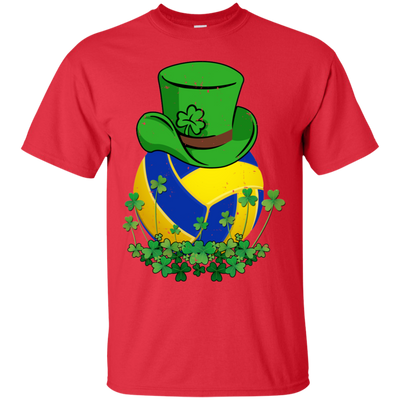 Shamrock Volleyball Leprechaun St Patricks Day-T-Shirt & Hoodie-Classic T-Shirt-Red