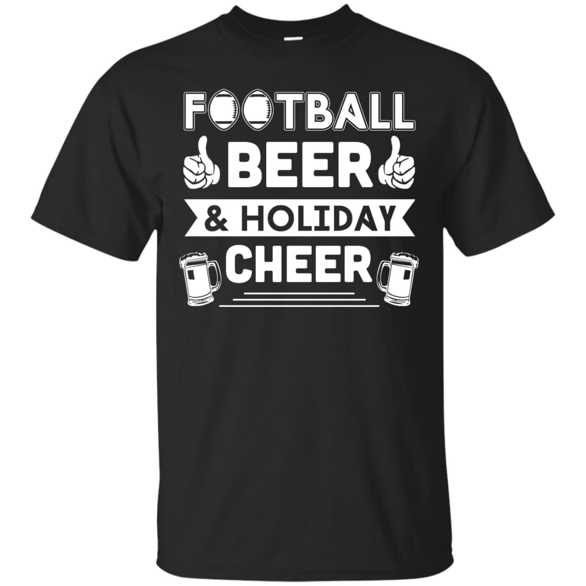 Football Beer Holiday Cheer-T-Shirt & Hoodie-Classic T-Shirt-Black