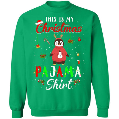 This Is My Christmas Pajama Penguin Christmas Gifts-T-Shirt & Sweatshirt-Crewneck Sweatshirt-Irish Green