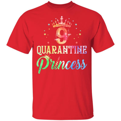 9 Quarantine Princess Happy Birthday Youth-Youth Shirt-Youth T-Shirt-Red