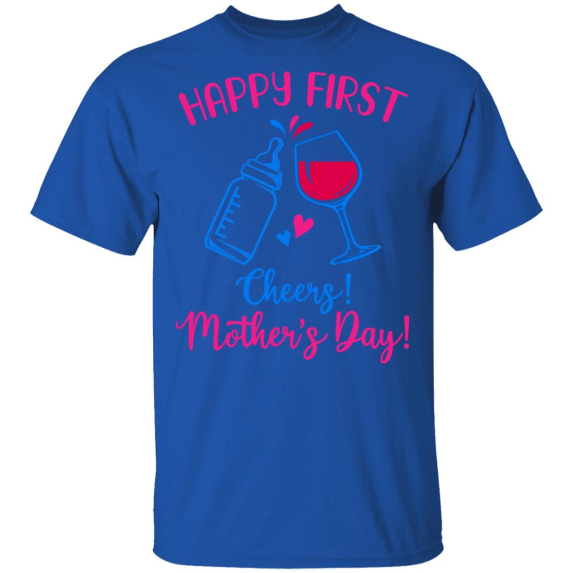 First Mothers Day Mommy Baby Girl Cheers Matching-T-Shirt & Tank Top-Classic T-Shirt-Royal