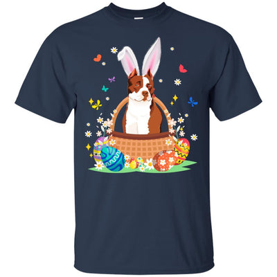 Pit bull Bunny Hat Rabbit Easter Eggs-T-Shirt & Hoodie-Classic T-Shirt-Navy