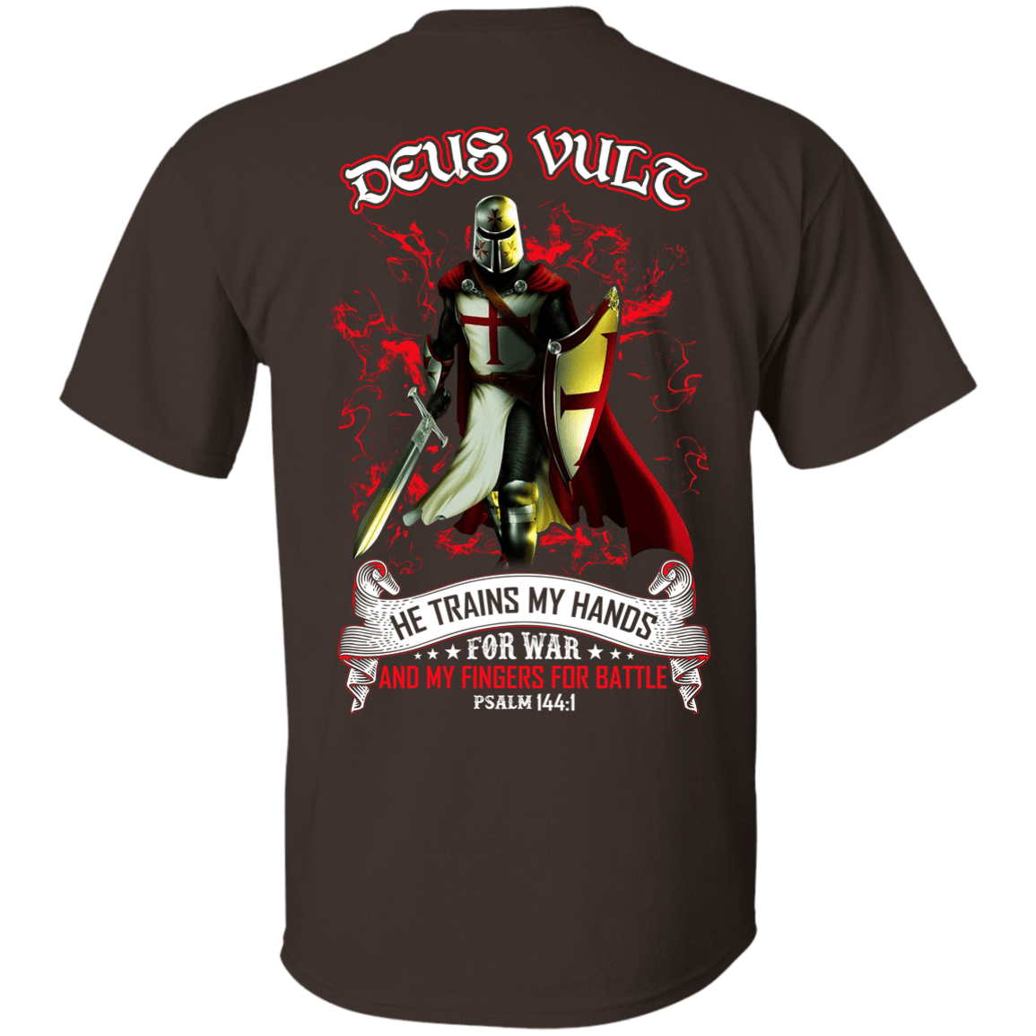 Knight Templar Deus Vult He Trains My Hands For War-T-Shirt & Hoodie-Classic T-Shirt-Dark Chocolate