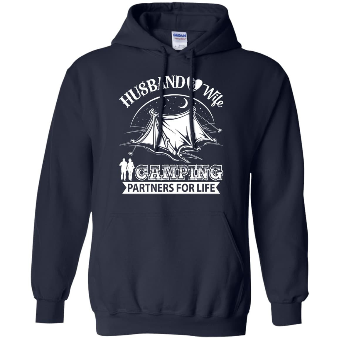 Husband And Wife Camping Partners For Life-T-Shirt & Hoodie-Pullover Hoodie-Navy