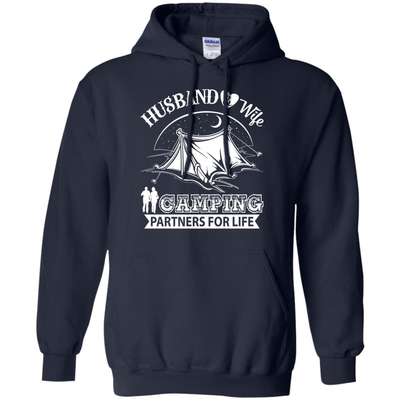 Husband And Wife Camping Partners For Life-T-Shirt & Hoodie-Pullover Hoodie-Navy
