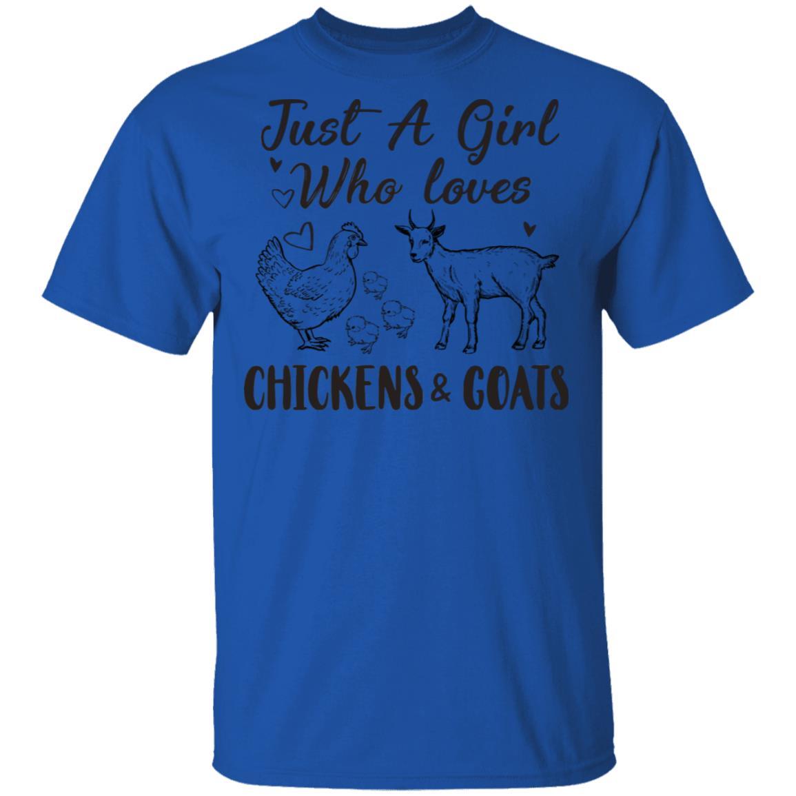 Just A Girl Who Loves Chickens And Goats Farmer Girls Gift-T-Shirt & Hoodie-Classic T-Shirt-Royal