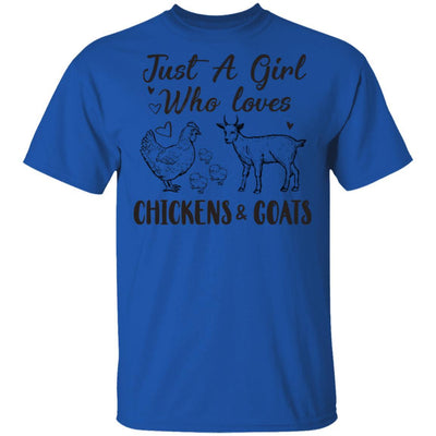 Just A Girl Who Loves Chickens And Goats Farmer Girls Gift-T-Shirt & Hoodie-Classic T-Shirt-Royal