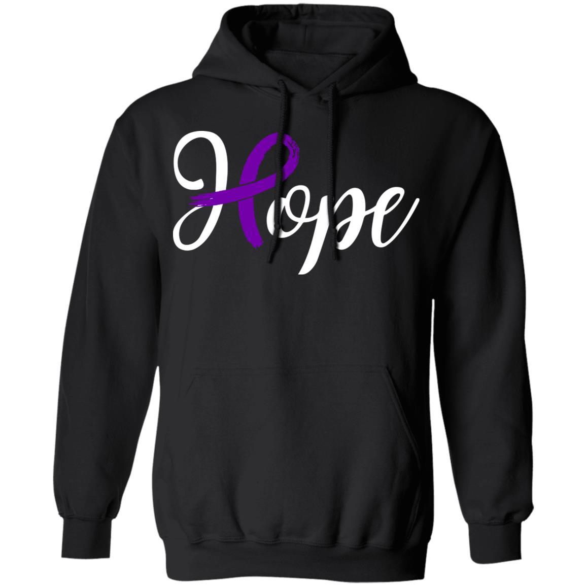 Alzheimer's Lupus Awareness Purple Ribbon Hope-T-Shirt & Hoodie-Pullover Hoodie-Black