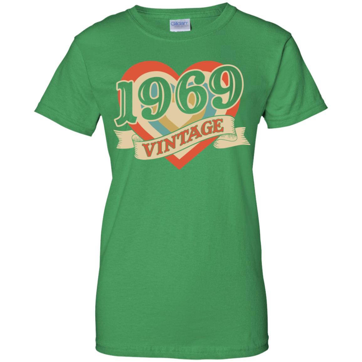 Vintage Retro Classic Heart Made In 1969 52th Birthday-T-Shirt & Tank Top-Women's T-Shirt-Irish Green