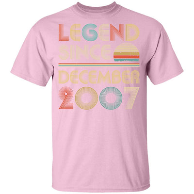 Legend Since December 2007 Vintage 14th Birthday Gifts Youth-Youth Shirt-Youth T-Shirt-Light Pink