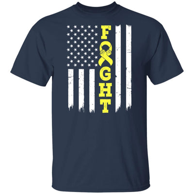 Sarcoma Awareness American Flag Distressed-T-Shirt & Hoodie-Classic T-Shirt-Navy