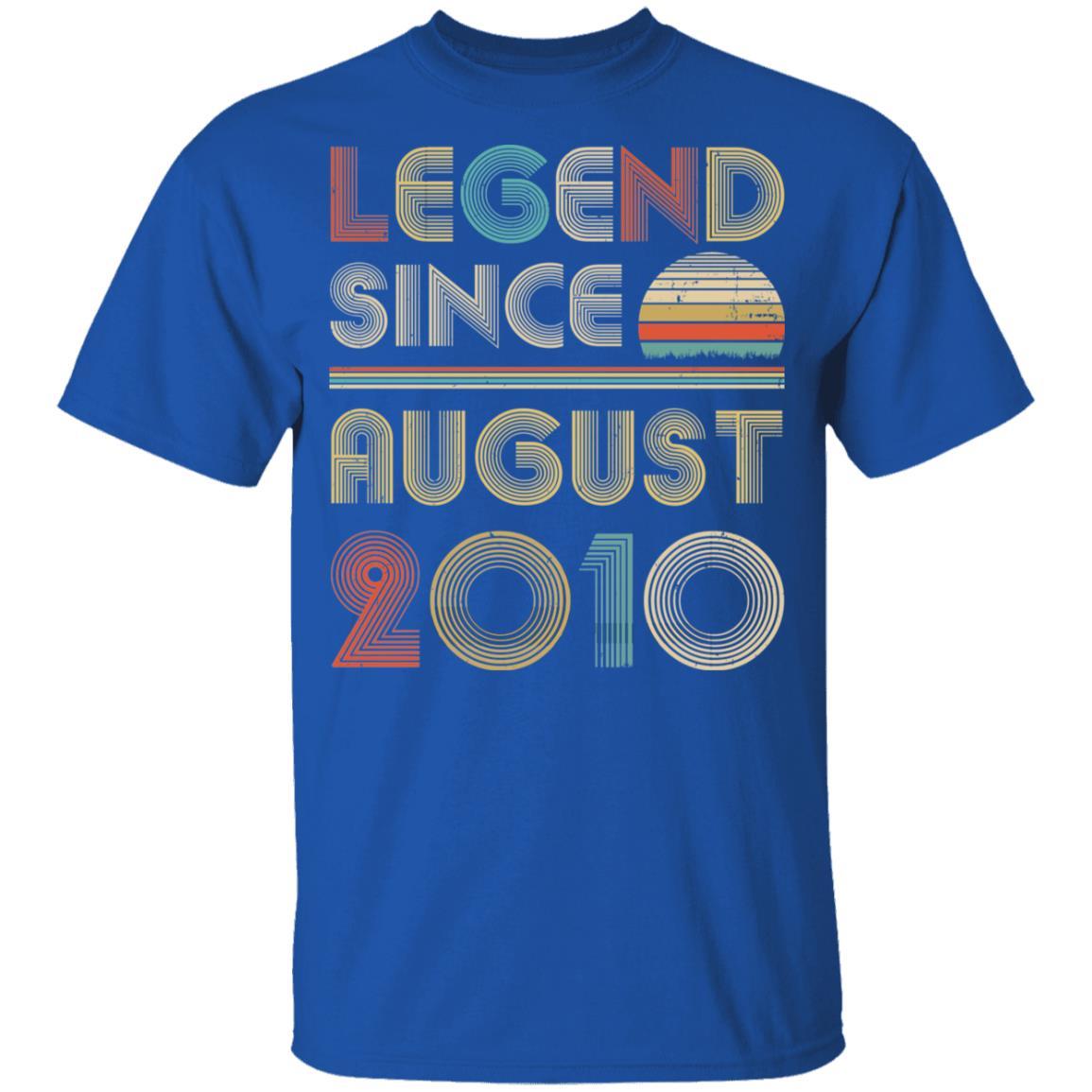 Legend Since August 2010 Vintage 11th Birthday Gifts Youth-Youth Shirt-Youth T-Shirt-Royal