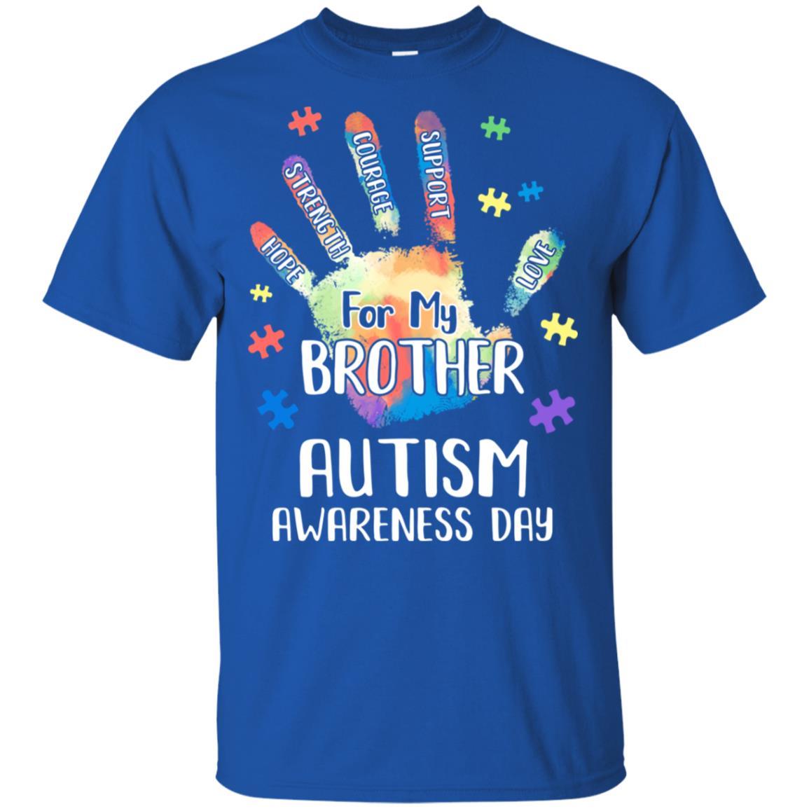 Support Autism Awareness For My Brother Puzzle Gift-T-Shirt & Hoodie-Classic T-Shirt-Royal