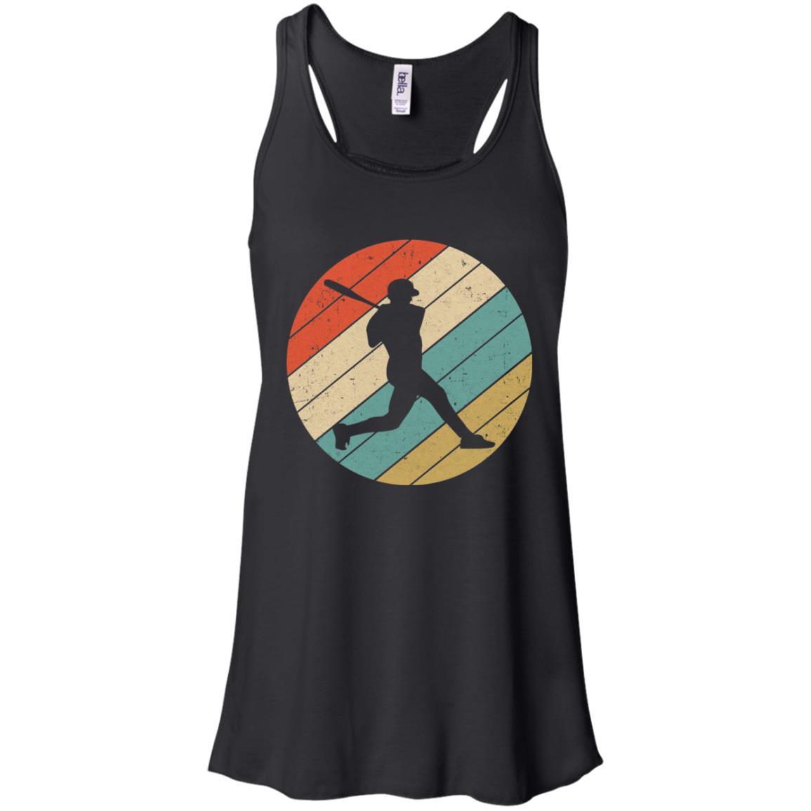 Retro Vintage Baseball Softball Gifts-T-Shirt & Tank Top-Women's Flowy Racerback Tank-Black