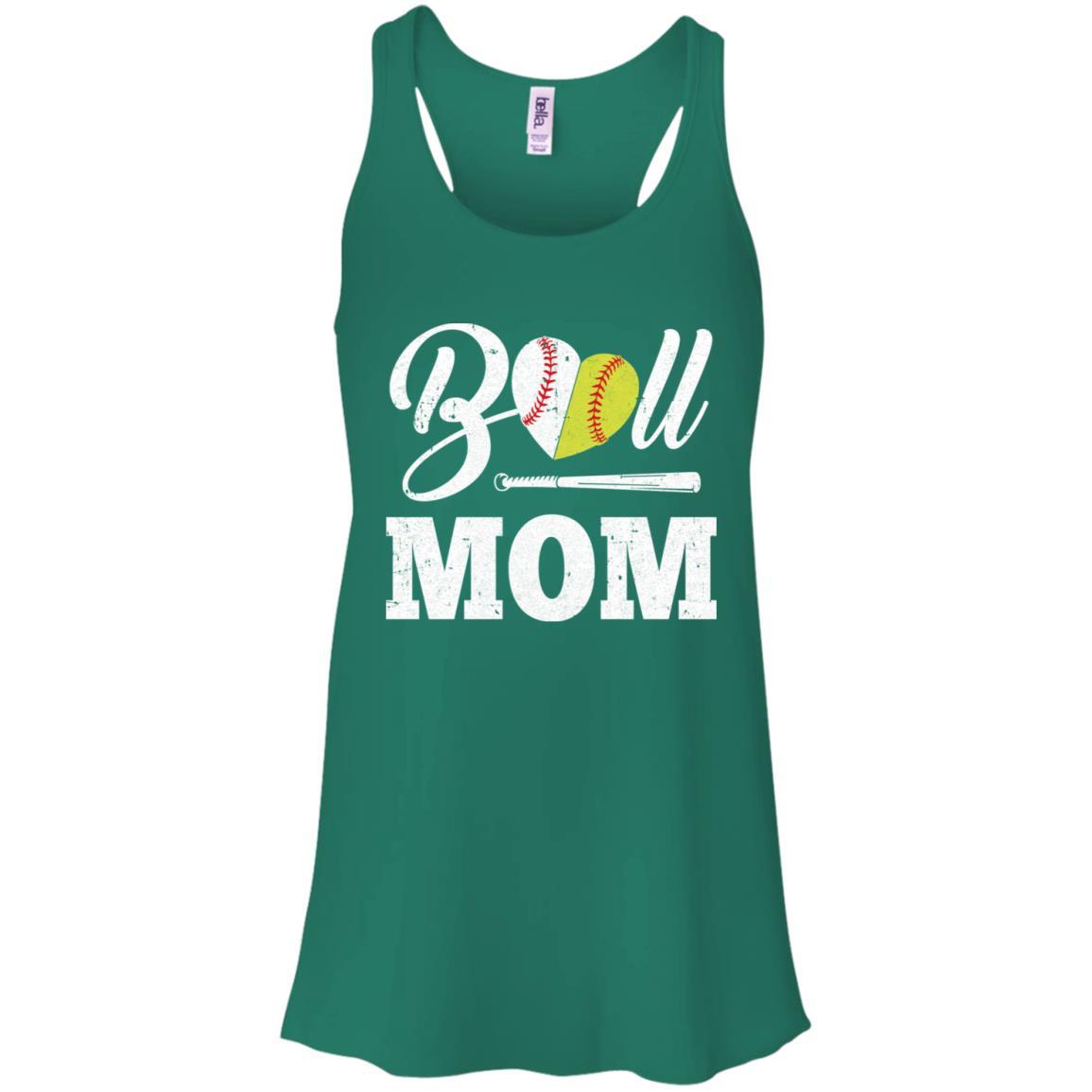 Funny Ball Mom Softball Baseball Mothers Day Gifts-T-Shirt & Tank Top-Women's Flowy Racerback Tank-Kelly Green