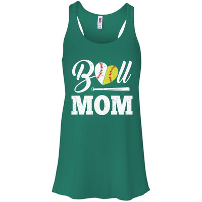 Funny Ball Mom Softball Baseball Mothers Day Gifts-T-Shirt & Tank Top-Women's Flowy Racerback Tank-Kelly Green