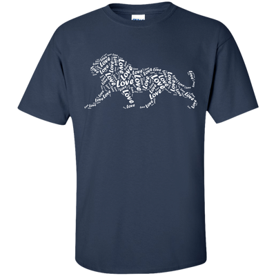 I Love Lion T-Shirt Word Graphic Tee-T-Shirt & Hoodie-Classic T-Shirt-Navy
