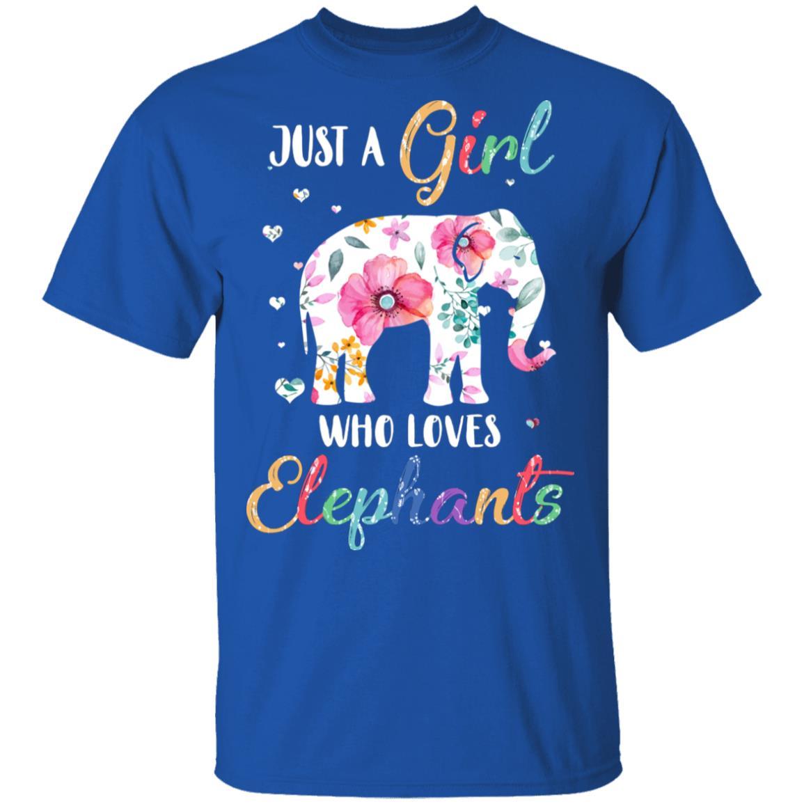 Just A Girl Who Loves Elephants Cute Elephant Lover-T-Shirt & Hoodie-Classic T-Shirt-Royal