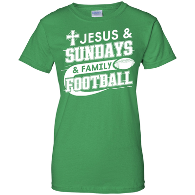 Jesus Sundays Family Football-T-Shirt & Hoodie-Women's T-Shirt-Irish Green