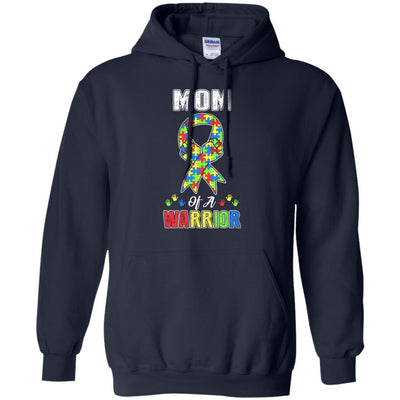 Mom Of A Warrior Support Autism Awareness Gift-T-Shirt & Hoodie-Pullover Hoodie-Navy
