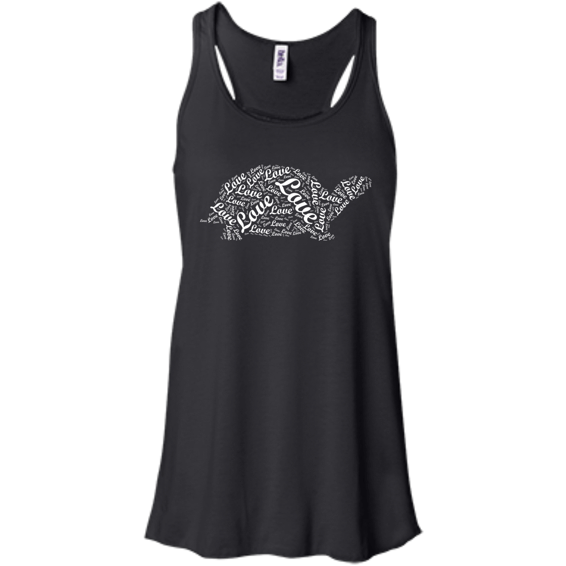 I Love Turtles-T-Shirt & Hoodie-Women's Flowy Racerback Tank-Black