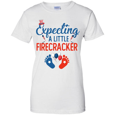 4Th Of July Pregnancy Announcement Baby Firecracker-T-Shirt & Tank Top-Women's T-Shirt-White