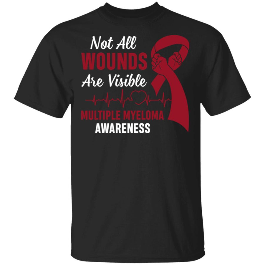Multiple Myeloma Awareness Not All Wounds Are Visible-T-Shirt & Hoodie-Classic T-Shirt-Black