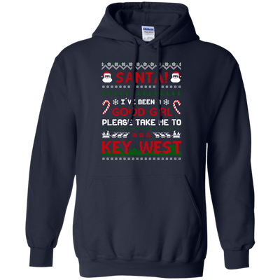 Santa I've Been A Good Girl Please Take Me To Key West-T-Shirt & Hoodie-Pullover Hoodie-Navy