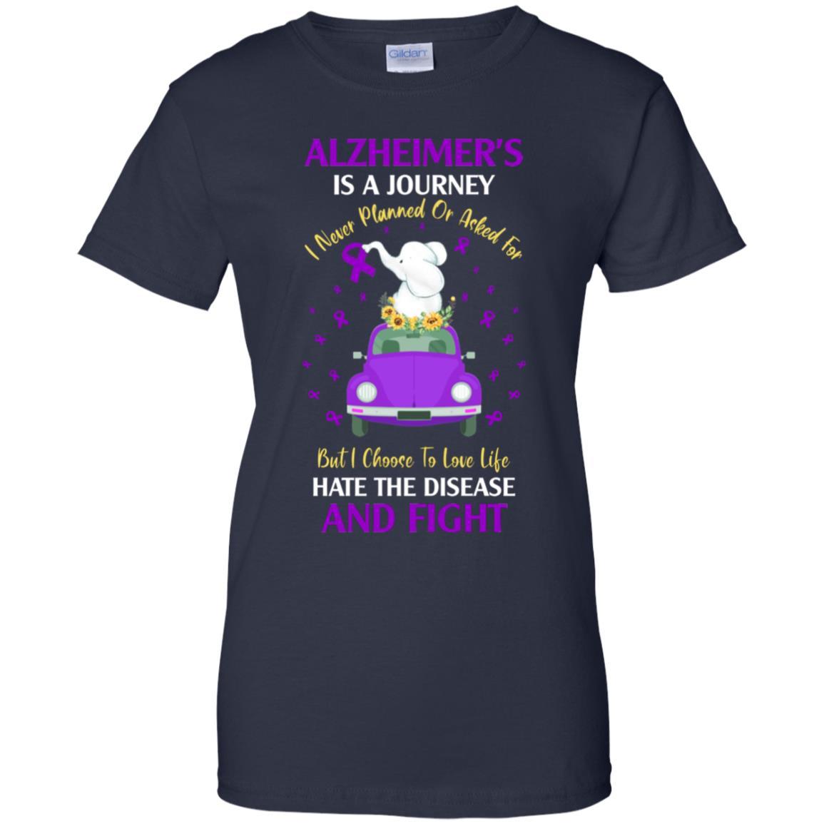 Alzheimer's Awareness Is A Journey-T-Shirt & Hoodie-Women's T-Shirt-Navy