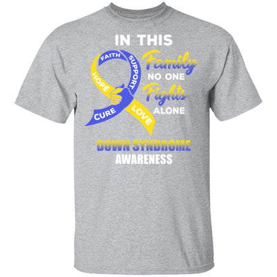 In This School No One Fights Down Syndrome Awareness Alone-T-Shirt & Hoodie-Classic T-Shirt-Sport Grey