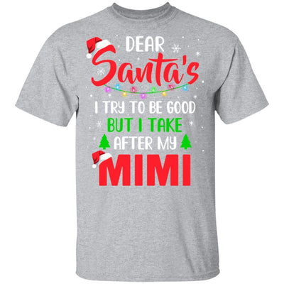 Dear Santa I Tried To Be Good But My Mimi Christmas Kids Youth-Youth Shirt-Youth T-Shirt-Sport Grey
