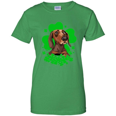 Dachshund St. Patrick's Day Clovers-T-Shirt & Hoodie-Women's T-Shirt-Irish Green