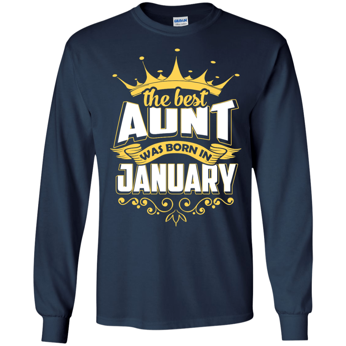 The Best Aunt Was Born In January-T-Shirt & Hoodie-Long Sleeve T-Shirt-Navy