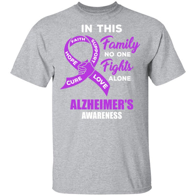 In This School No One Fights Alzheimer's Awareness Alone-T-Shirt & Hoodie-Classic T-Shirt-Sport Grey