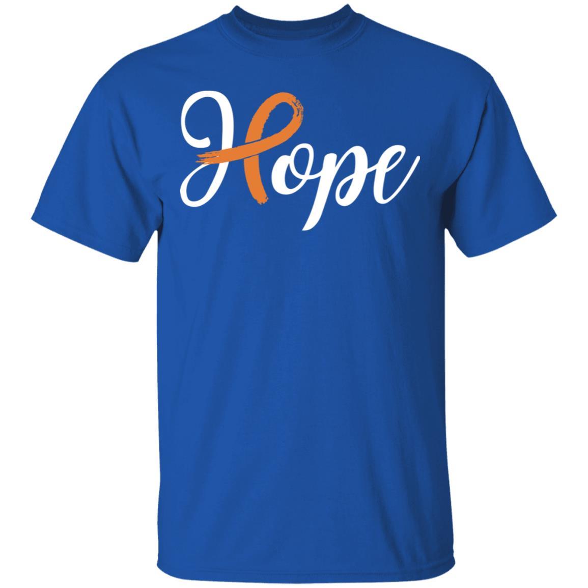Multiple Sclerosis Leukemia Awareness Orange Ribbon Hope-T-Shirt & Hoodie-Classic T-Shirt-Royal